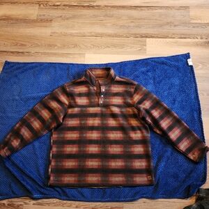 Men's Classic Plaid Button-Up Sweatshirt
